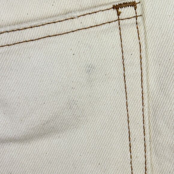 J Crew Mid Length Denim Bermuda Shorts Ecru Beige Cotton Denim Cut Offs Women 31 - Picture 13 of 13